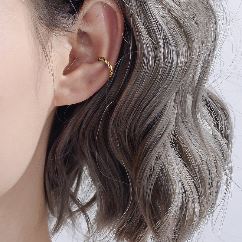 Sterling Silver 925 Jewellery Gold Plated Simple Ear Cuff Fine Jewelry Gold Filled 925 Sterling Silver Earrings For Women