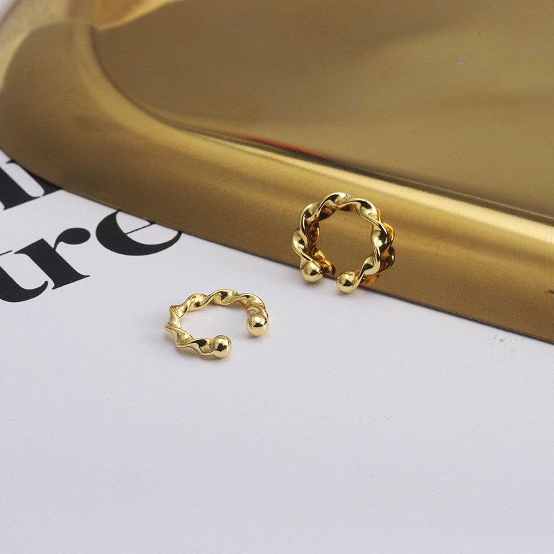 Sterling Silver 925 Jewellery Gold Plated Simple Ear Cuff Fine Jewelry Gold Filled 925 Sterling Silver Earrings For Women