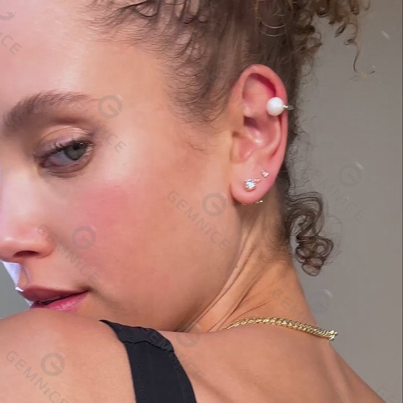 Gemnel minimalism 925 silver jewelry no piercing shell pearl ear cuff earring