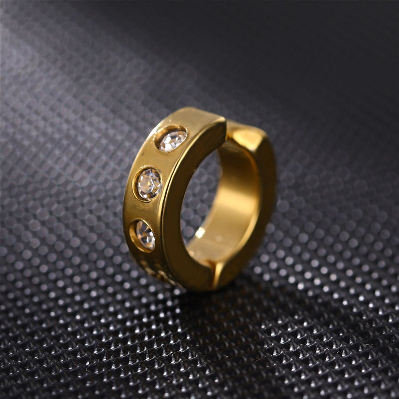 Crystal Hot Fashion Wholesale Silver Gold Rhinestone Jewelry design Stainless Steel No ear hole Earrings women