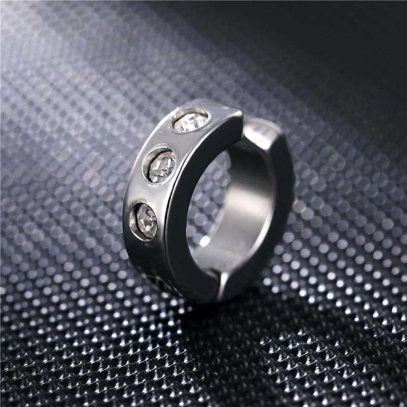 Crystal Hot Fashion Wholesale Silver Gold Rhinestone Jewelry design Stainless Steel No ear hole Earrings women
