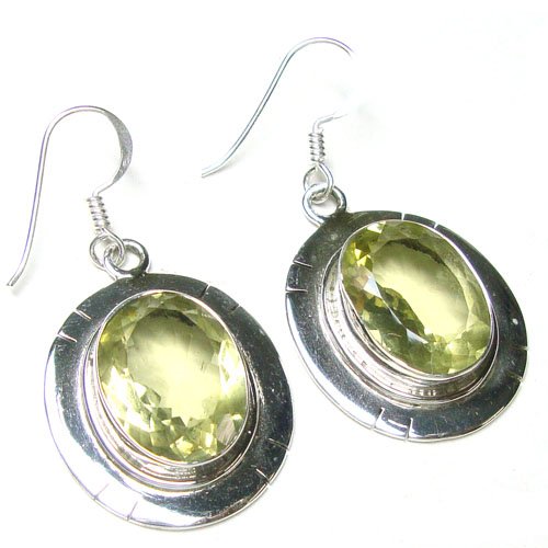 drop style 925 sterling silver earrings lemon quartz dangle huggie hoop ear-studs jhumka bali trendy daily wear earrings jewelry