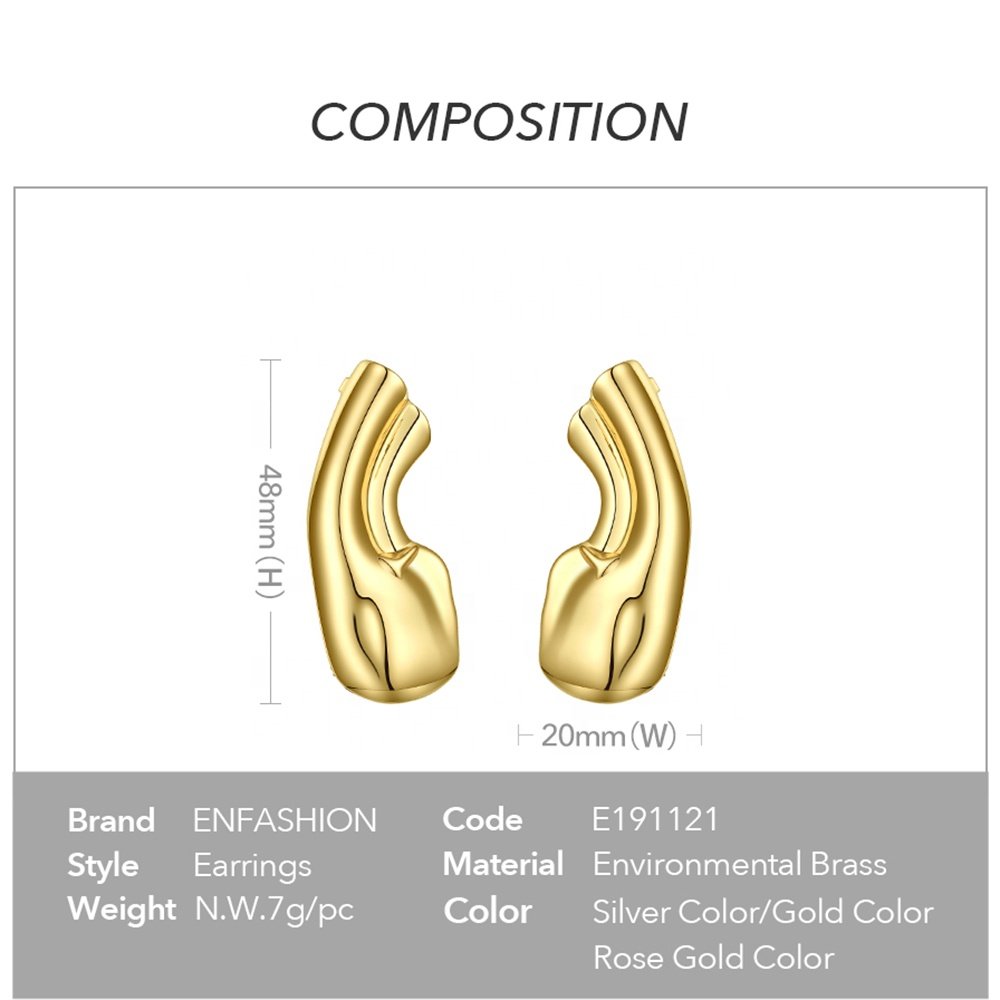 Earlobe Clip-on Accessories Earrings Latest High Quality 18K Gold Plated Brass Jewelry For Gift Party Accessories Earring 191121