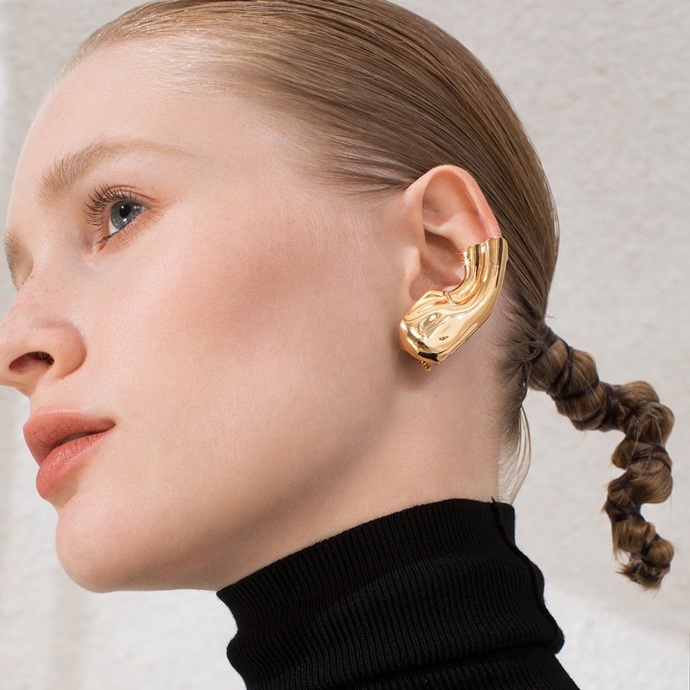 Earlobe Clip-on Accessories Earrings Latest High Quality 18K Gold Plated Brass Jewelry For Gift Party Accessories Earring 191121