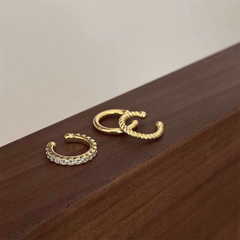 Hypoallergenic Gold Plated Ear Cuff Earrings for Women Non Piercing Cubic Zirconia Ear Cuffs Jewelry