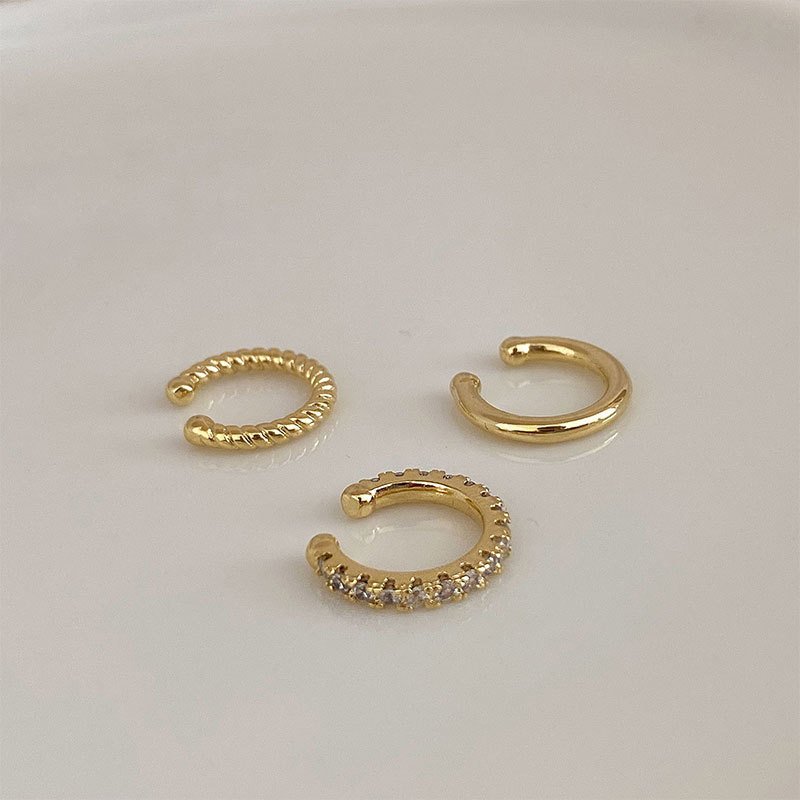 Hypoallergenic Gold Plated Ear Cuff Earrings for Women Non Piercing Cubic Zirconia Ear Cuffs Jewelry