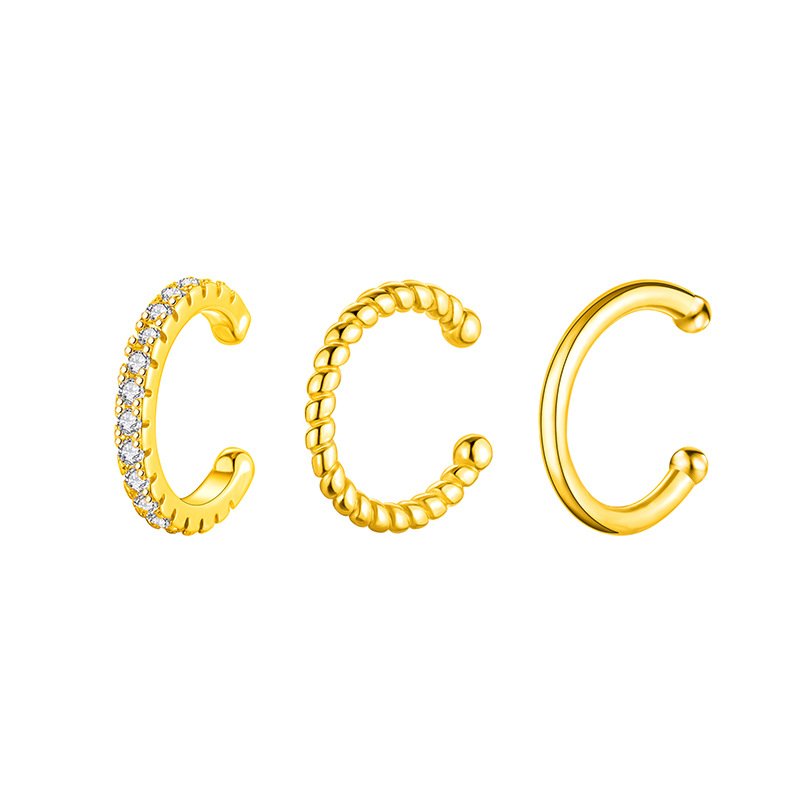 Hypoallergenic Gold Plated Ear Cuff Earrings for Women Non Piercing Cubic Zirconia Ear Cuffs Jewelry