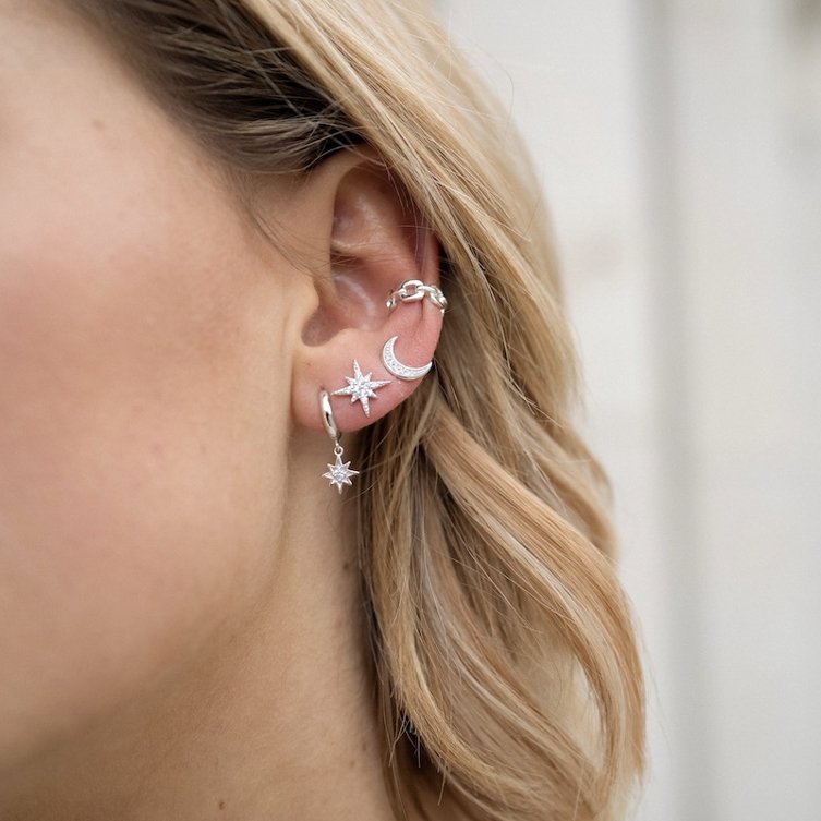 Gemnel wholesale ear cuff 925 sterling silver no piercing cuban cuff earrings