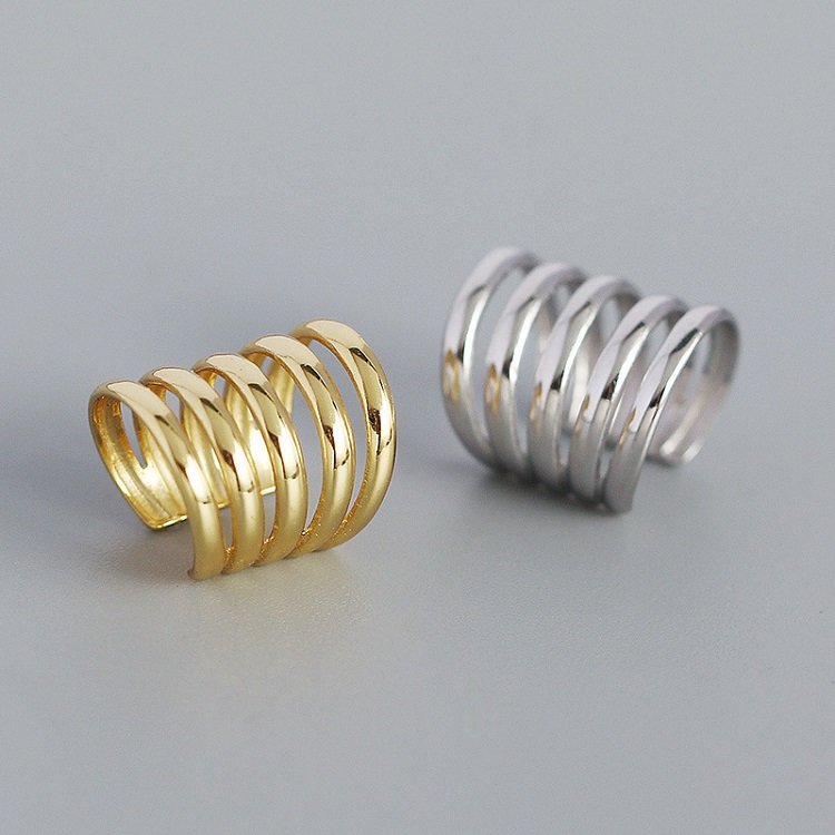 Ear cuff 2023 sterling silver gold plated multi layered sinhle ear cuff earring