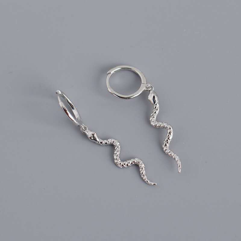 Fashion fine cute animal gold jewelry snake diamond hoop earrings
