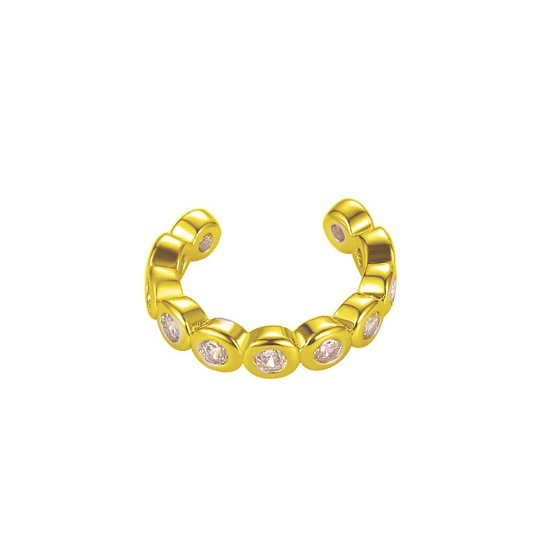 Fashion Clip-on Earrings Gold and White Silver Bead Double Row Fine Clip-on Earrings Women Exquisite Clip on Earrings Findings