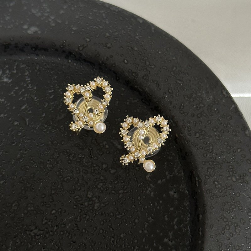 Cute Bow Earrings Ear Clip Pearl Earrings Style Flower Advanced Earrings