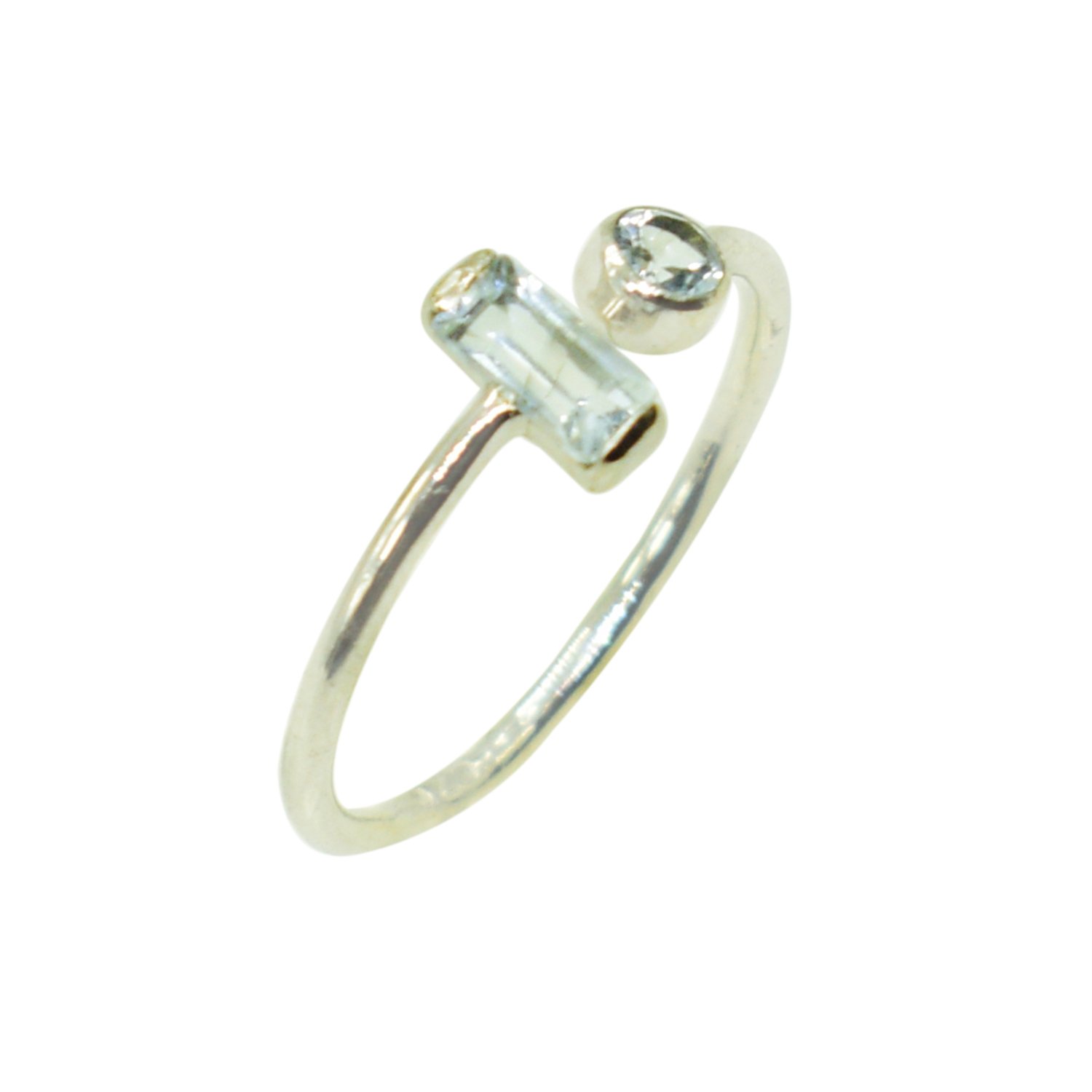Pure 925 Sterling Silver Adjustable Band Top Selling Wholesaler Blue Topaz Gemstone Cuff Ring Fine Jewelry Supplier Manufacturer