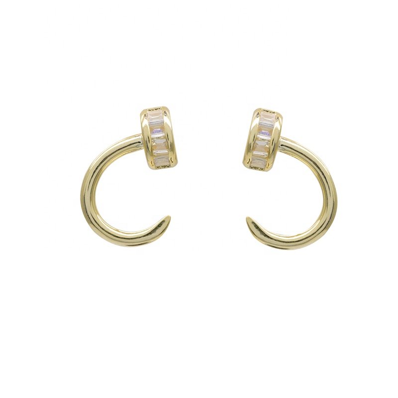 2023 funky earrings for women nail 925 sterling silver earrings zircon CC cuff earrings minimalist