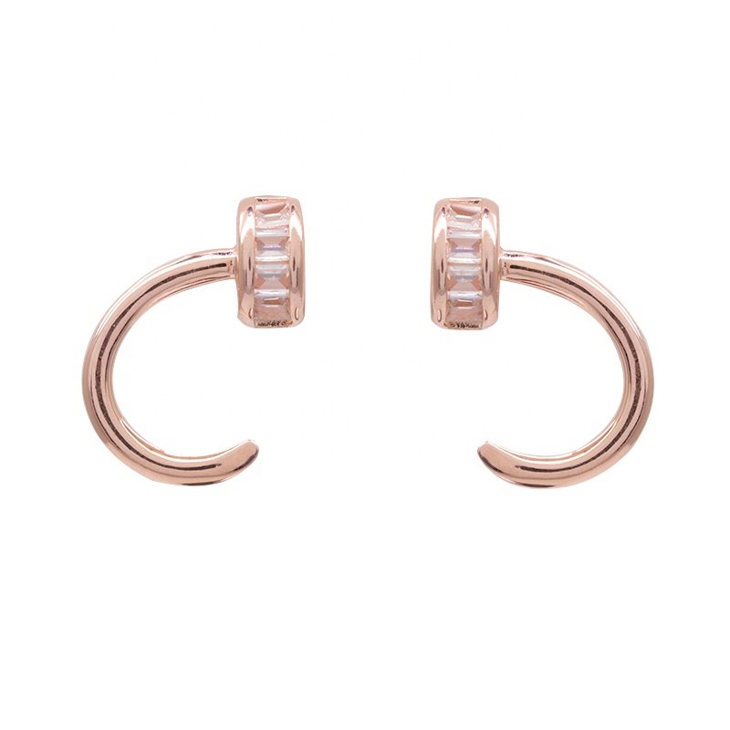 2023 funky earrings for women nail 925 sterling silver earrings zircon CC cuff earrings minimalist