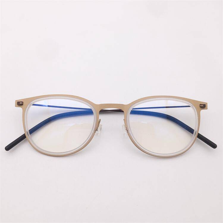 Original single German order gold and black gun ultra -light titanium full -frame small round frame literary temperament glasses rack men and women
