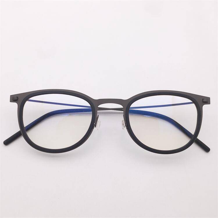 Original single German order gold and black gun ultra -light titanium full -frame small round frame literary temperament glasses rack men and women