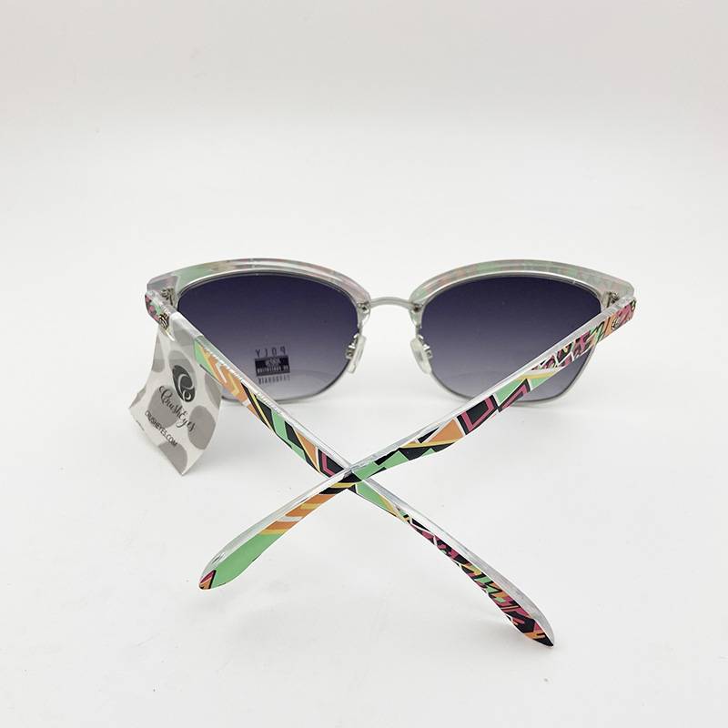 Original single women's personality half -frame sunglasses fashion sunglasses anti -ultraviolet lighting mirror uv400 UV400