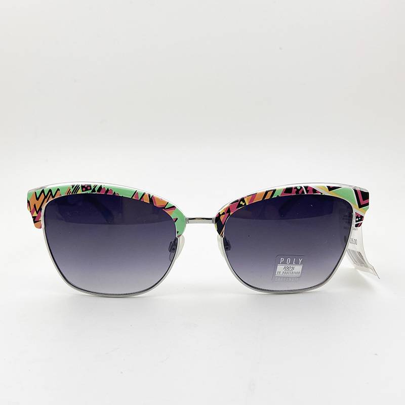 Original single women's personality half -frame sunglasses fashion sunglasses anti -ultraviolet lighting mirror uv400 UV400