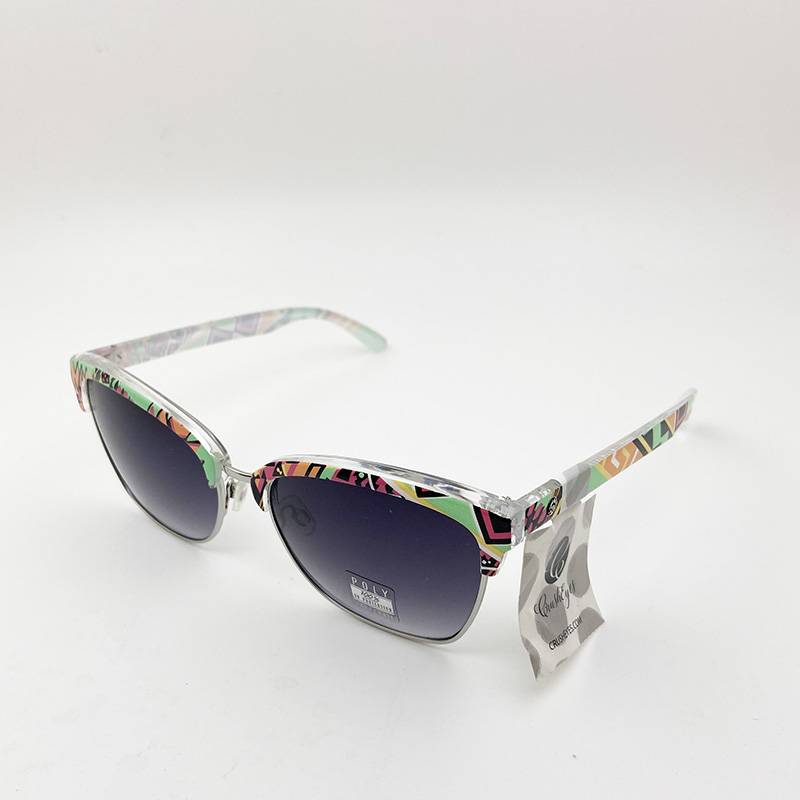 Original single women's personality half -frame sunglasses fashion sunglasses anti -ultraviolet lighting mirror uv400 UV400