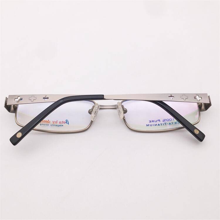 Treasure orphan original single silver ultra -light pure titanium full frame hollow carved mirror leg business glasses frame men