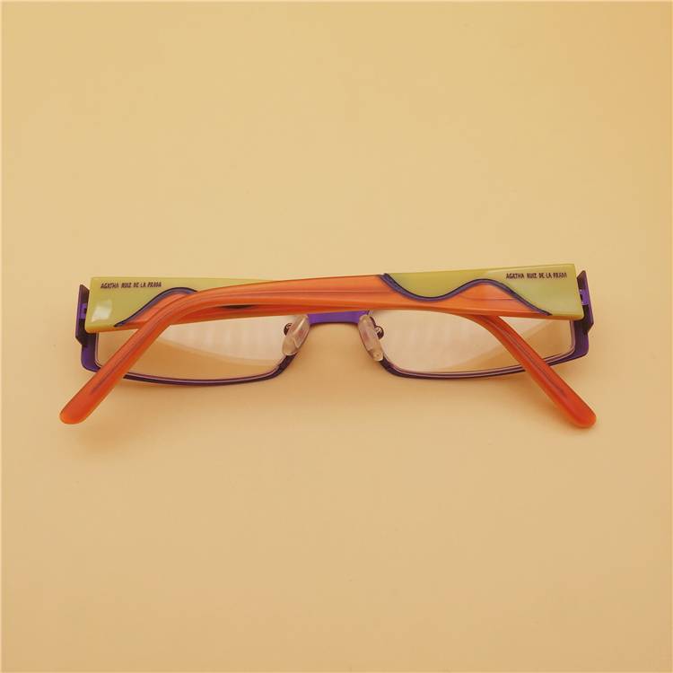 Original single German purple metal discscase frame spring plate color mirror leg myopia glasses shelf women's tide small face