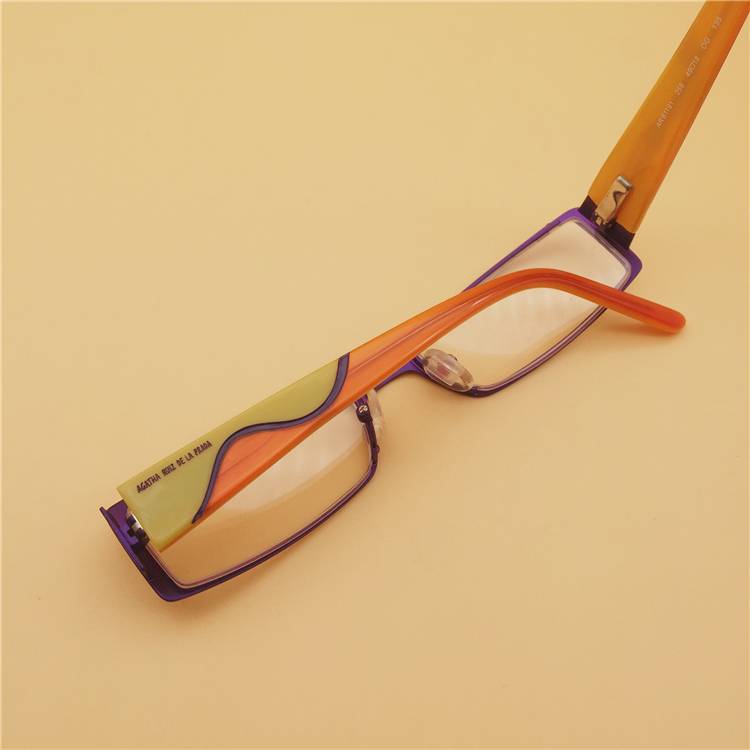 Original single German purple metal discscase frame spring plate color mirror leg myopia glasses shelf women's tide small face