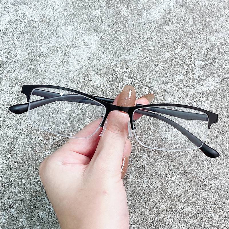50-600 degrees finished myopic glasses Ms. Madam has a fashion half-frame business ultra-light comfortable literary glasses box