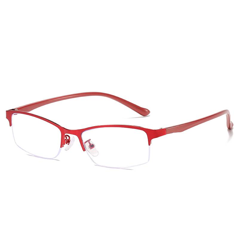 50-600 degrees finished myopic glasses Ms. Madam has a fashion half-frame business ultra-light comfortable literary glasses box