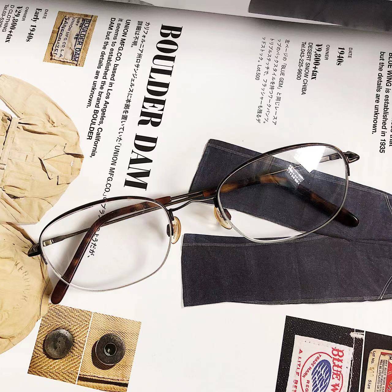 early DeadStock retro American literary orphan metal frame glasses IASPYJ761
