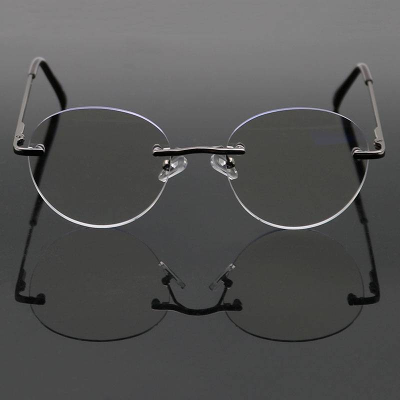 New style frameless anti -Blu -ray old flower glasses flat light mirror high -end women's fashion comfortable small frame small facial glasses