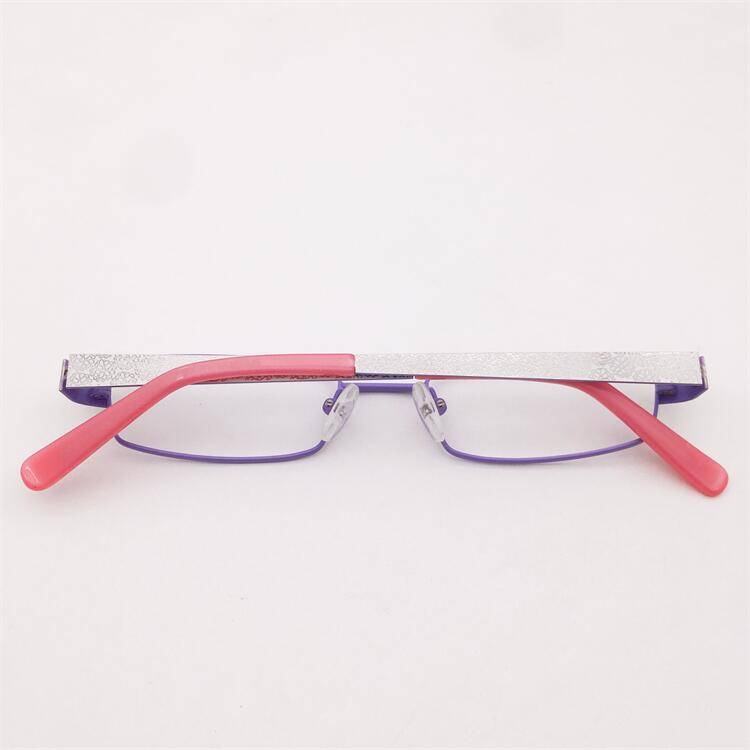 Treasured orphan original single purple alloy full frame carved spring mirror leg personality literary glasses frame female