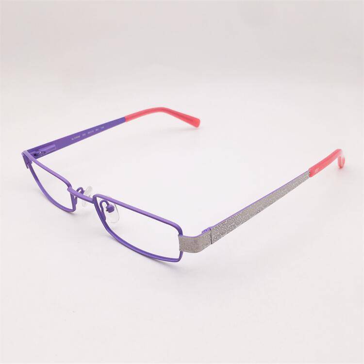 Treasured orphan original single purple alloy full frame carved spring mirror leg personality literary glasses frame female