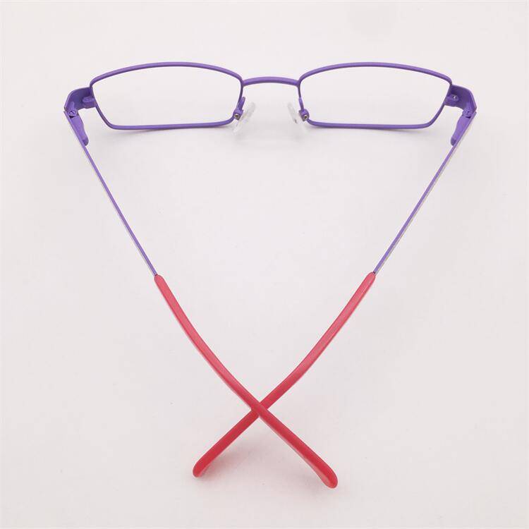 Treasured orphan original single purple alloy full frame carved spring mirror leg personality literary glasses frame female