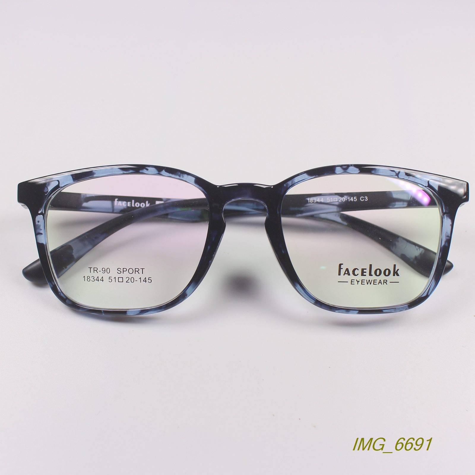 Factory inventory retro square box TR90 thick -frame myopia glasses frame optical glasses frame 2 color 18344