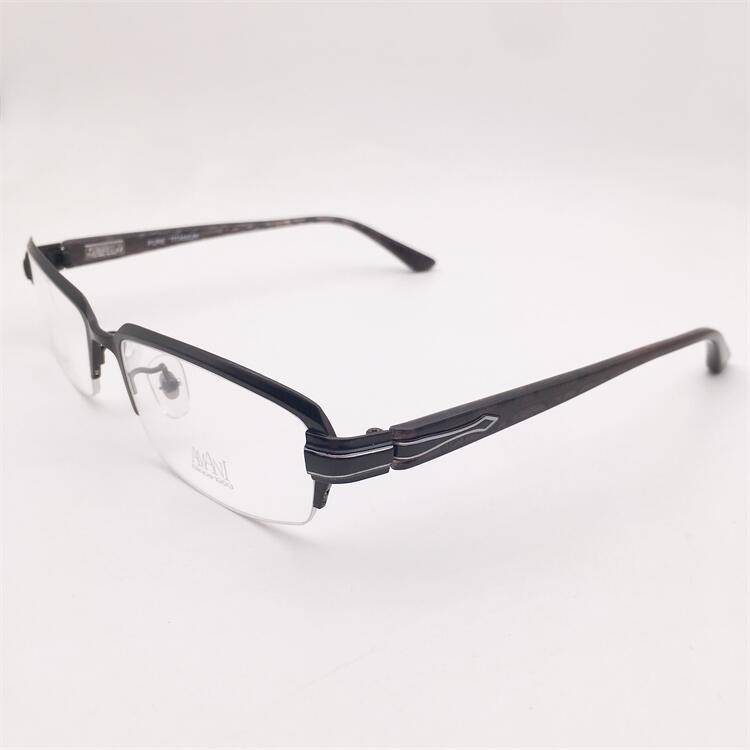 Treasure orphan original single black ultra -light pure titanium business temperament half -frame plate mirror lens shelf men and women
