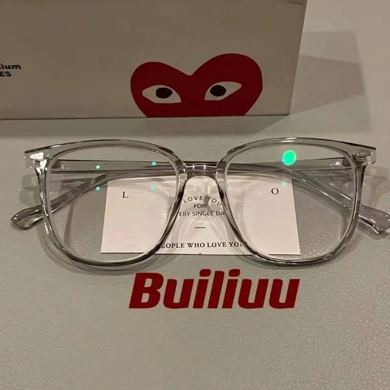 Korean version of transparent gray anti -blue light glasses science and engineering men's tide can be thinner and thin myopia glasses female big face shows small faces, small faces are small