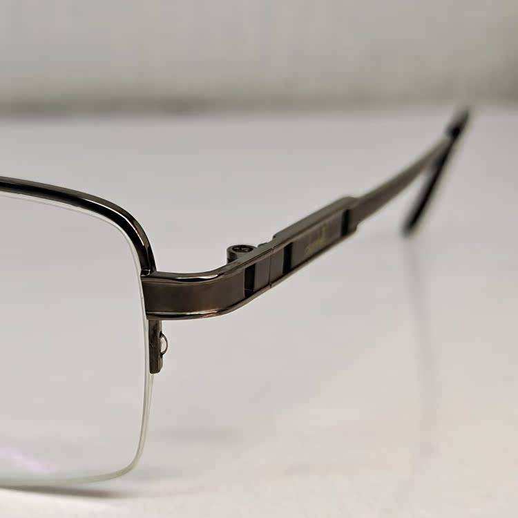Original single half frame 100%pure titanium glasses 55813 Silver black men and women business radiation -proof wide face 15 grams 142