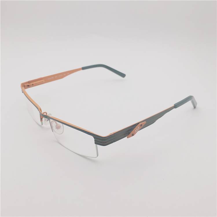 Original single titanium gold silver green -red titanium business half -frame hollow carved legged leg literary and personality glasses frame