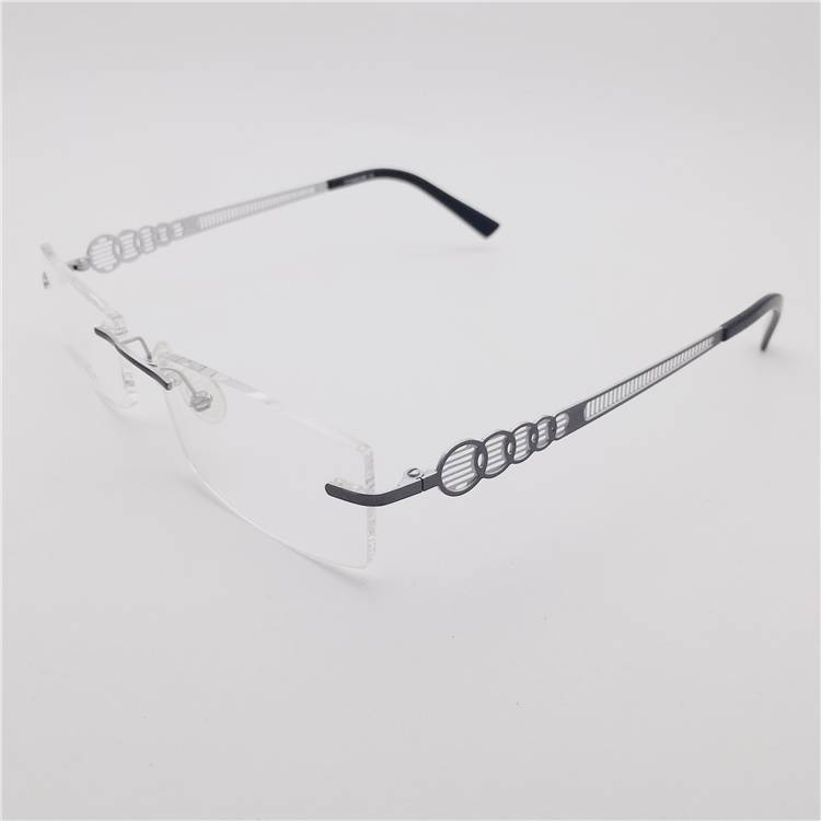 Treasure the original single ultra -light pure titanium black gun green business temperament, frame hollow carved mirror leg glasses rack