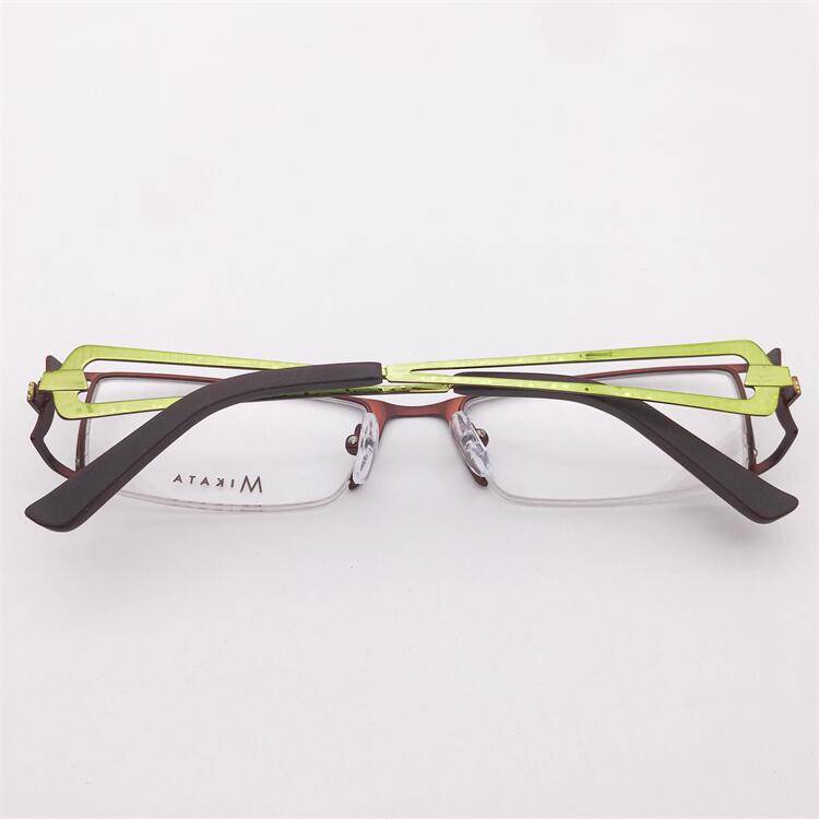 Treasured orphan original single coffee color alloy business temperament half -frame hollow carved mirror leg personality glasses shelf female