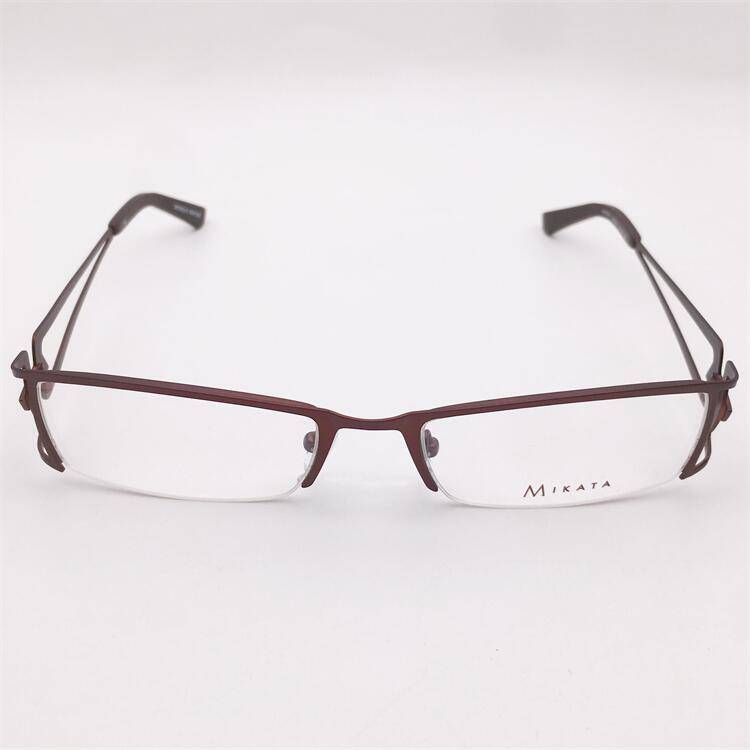 Treasured orphan original single coffee color alloy business temperament half -frame hollow carved mirror leg personality glasses shelf female