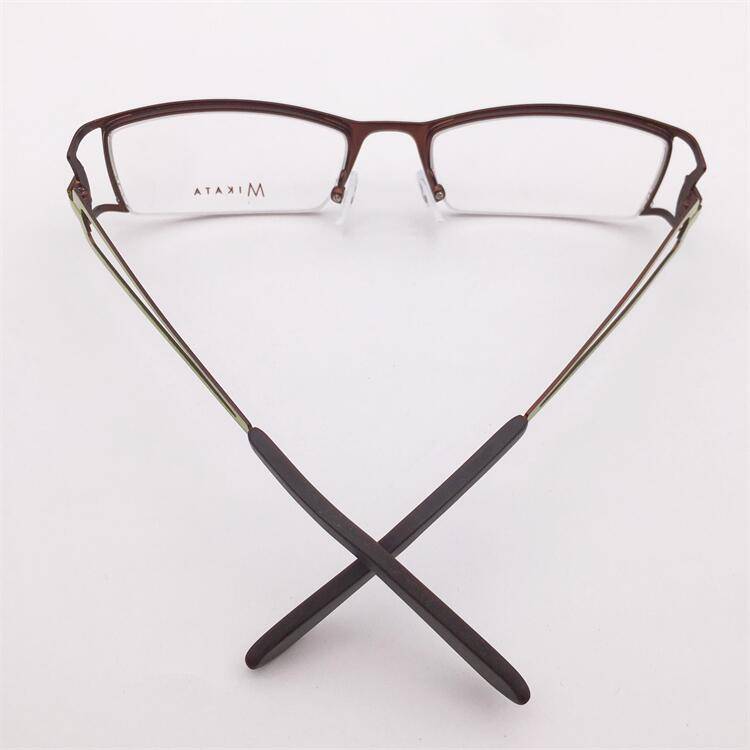 Treasured orphan original single coffee color alloy business temperament half -frame hollow carved mirror leg personality glasses shelf female