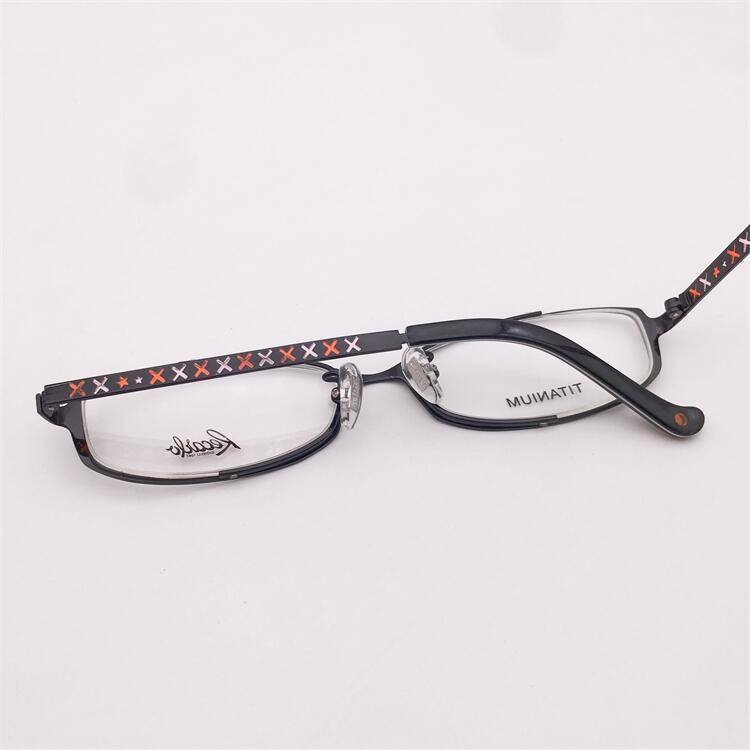 Treasure orphan original single black titanium gold full frame small round frame carved mirror legs literary glasses shelf female