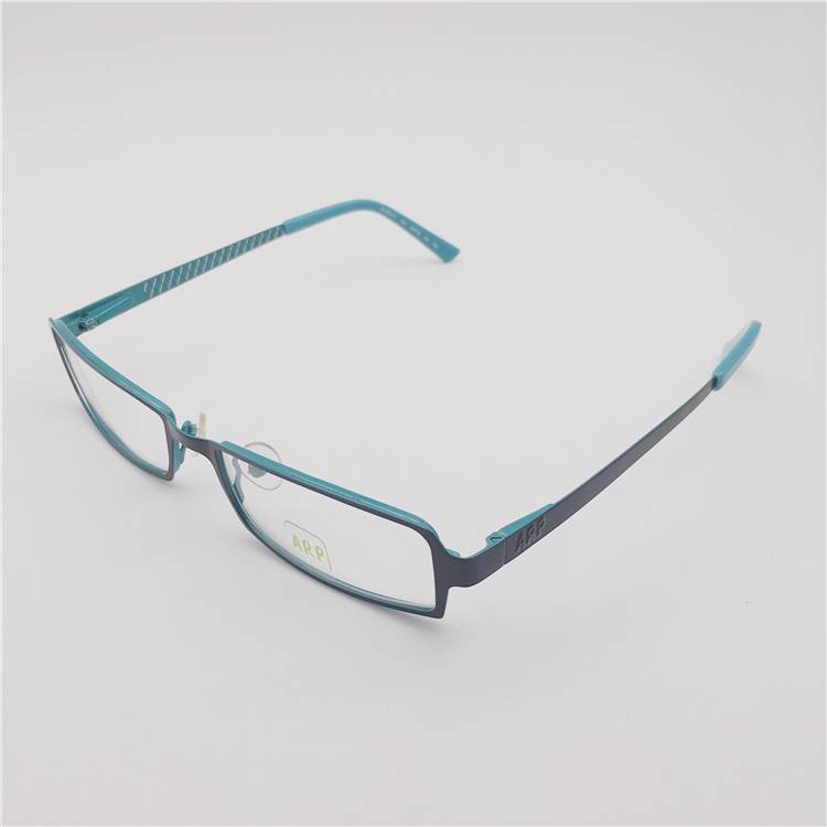 Shenzhen original single black and blue metal full frame personalized retro myopia glasses shelf female spring leg