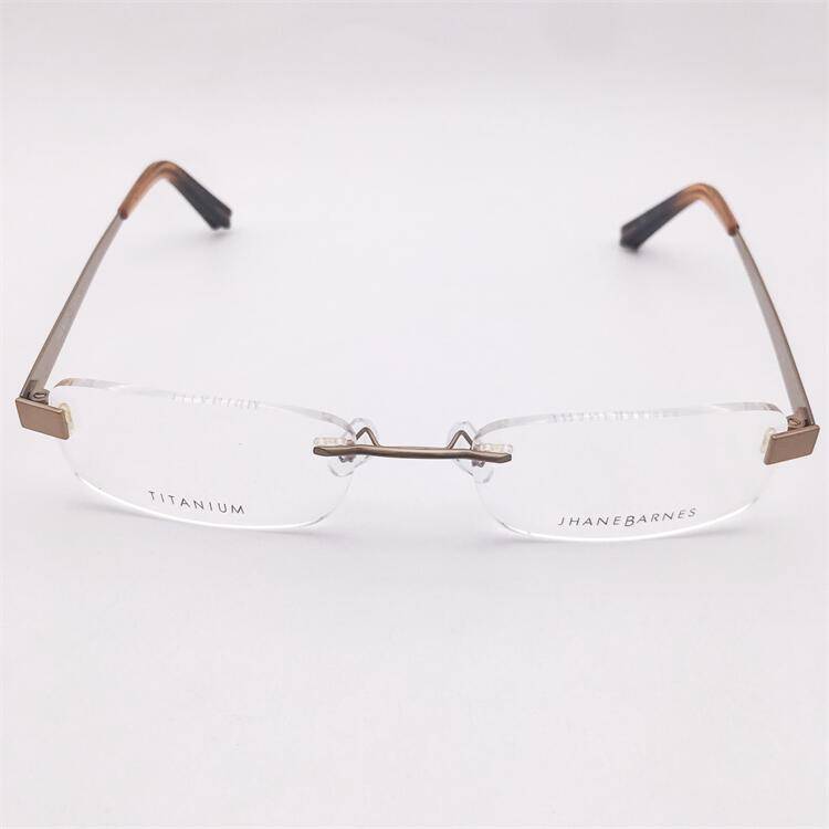 Treasure Lonely Shenzhen Original Single Light Golden Pure Titanium Business temperament Frameless pattern decorative mirror legs glasses rack