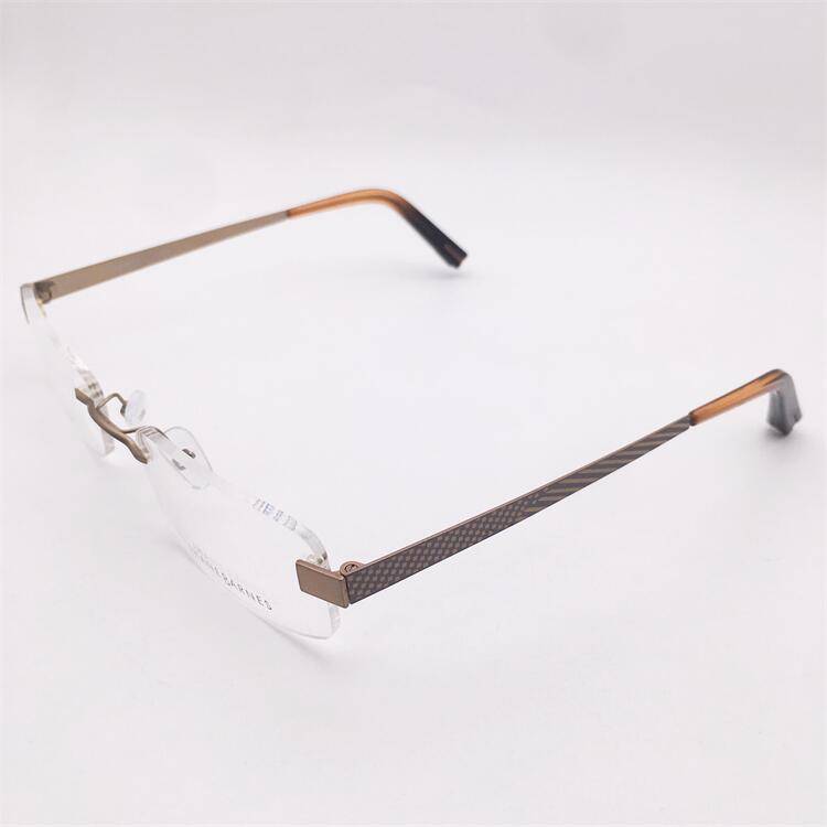Treasure Lonely Shenzhen Original Single Light Golden Pure Titanium Business temperament Frameless pattern decorative mirror legs glasses rack