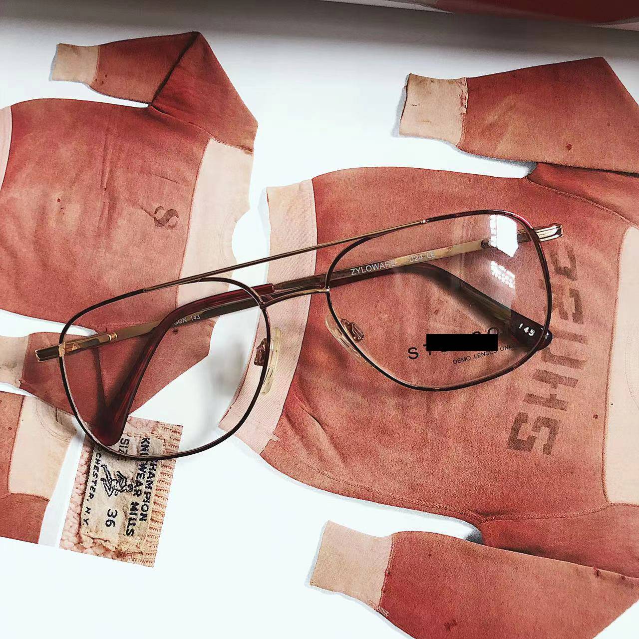 early producing American STE antique retro American orphan metal frame glasses IASPYJ747