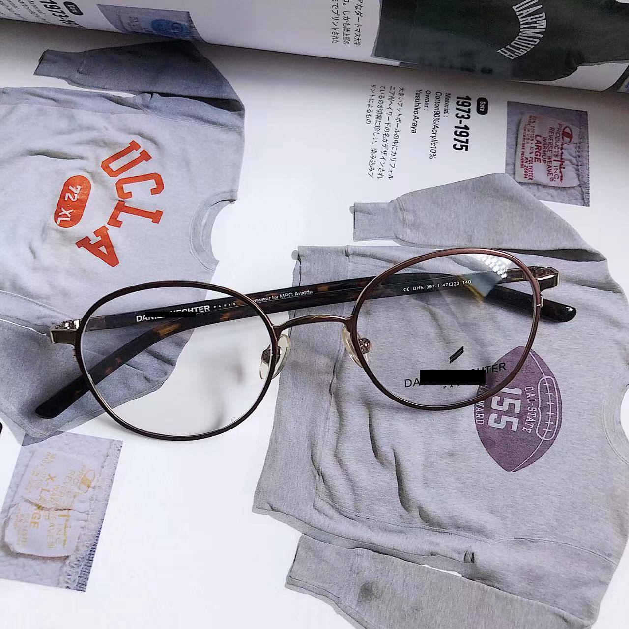 French high -end D.H retro American City City Boy Metal frame glasses IASPYJ773