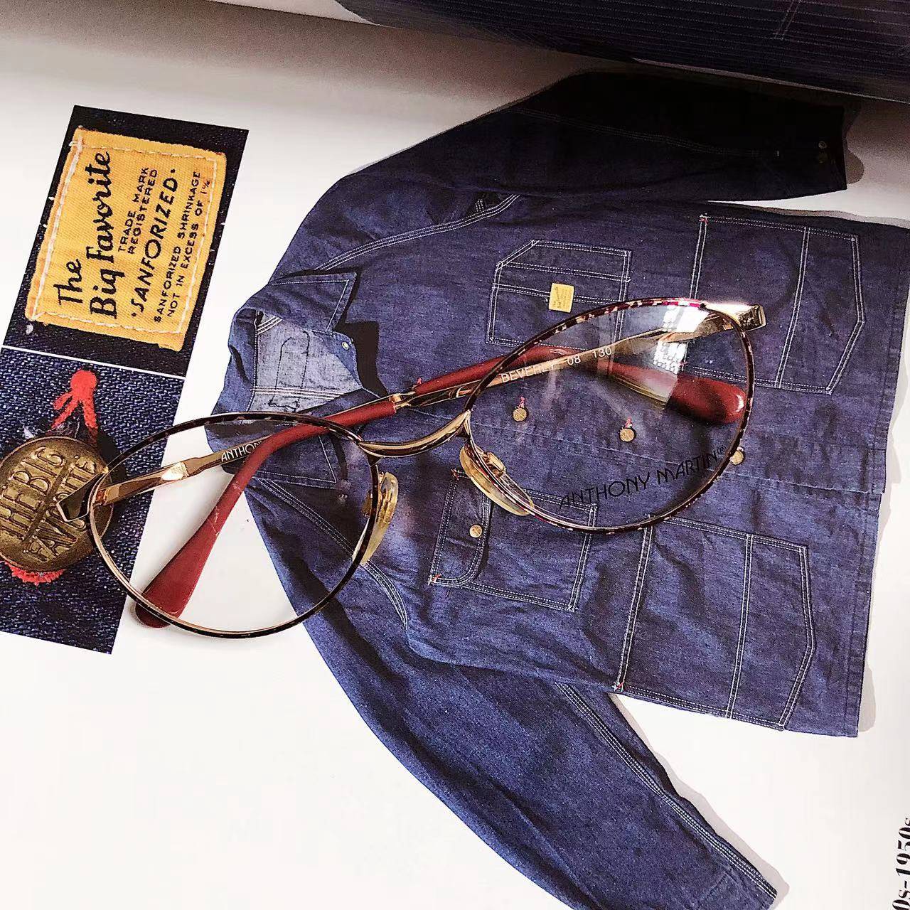 early production of retro American literary circular orphan metal frame glasses IASPYJ7729